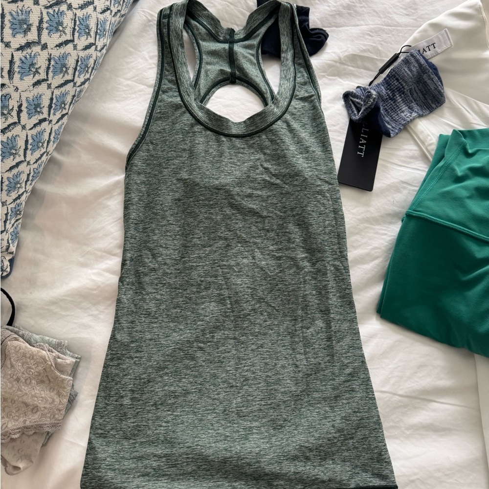 Athleta Green Tank Top Open Back